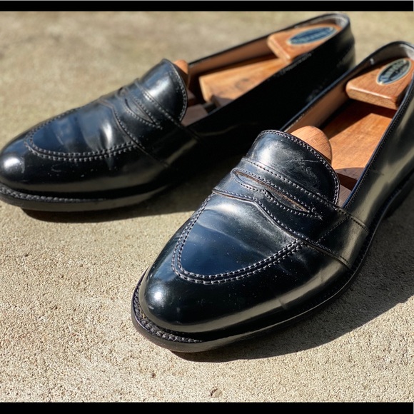 alden black loafers